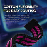 Pink and Black Sleeved PSU Cable Extension Kit