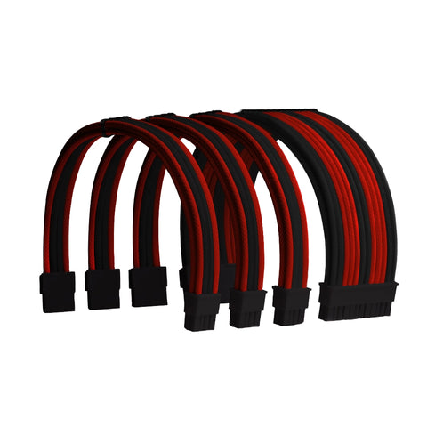 Red and Black Sleeved PSU Cable Extension Kit