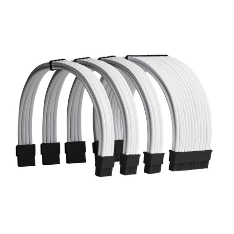 White Sleeved PSU Cable Extension Kit