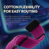 Pink Sleeved PSU Cable Extension Kit