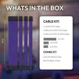 Purple Sleeved PSU Cable Extension Kit